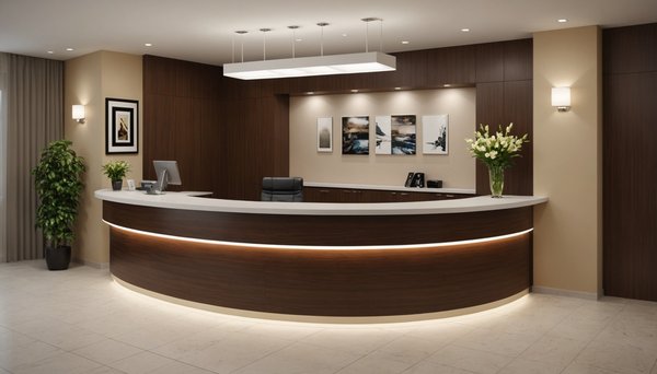 Comptoir d'accueil en mdf : style et praticité à petit prix